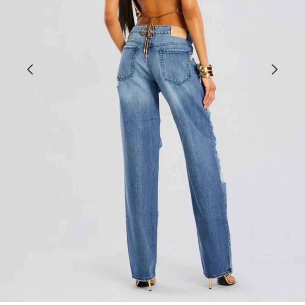 Retrofête Low Rise Chris Jean Distressed In Sea Size 28 - Picture 12 of 14